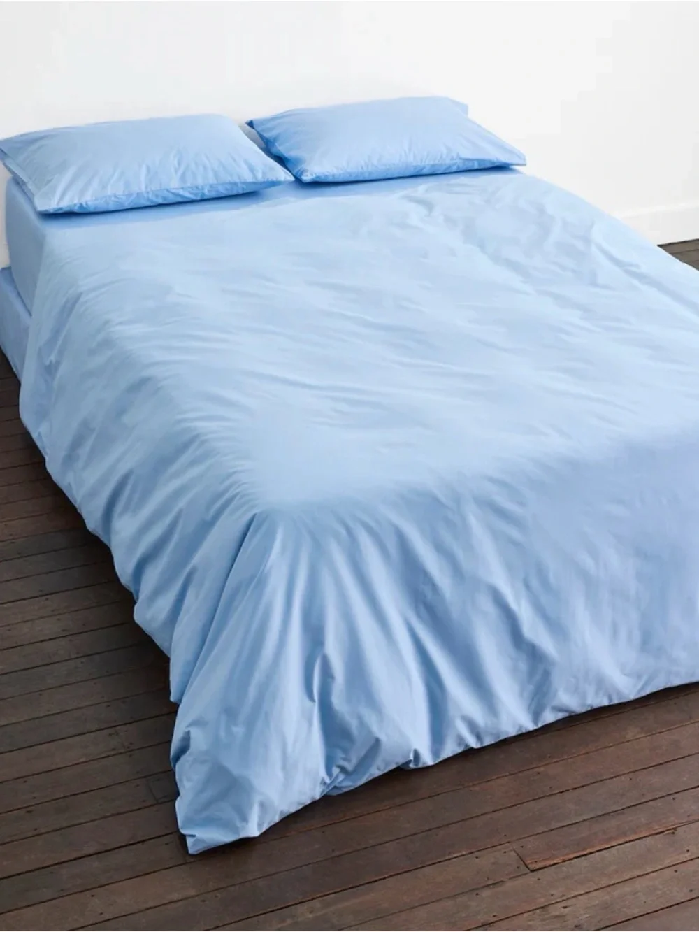 Bed Threads Sky Blue Full-Queen Duvet Cover Organic Cotton Percale EUC with Tag